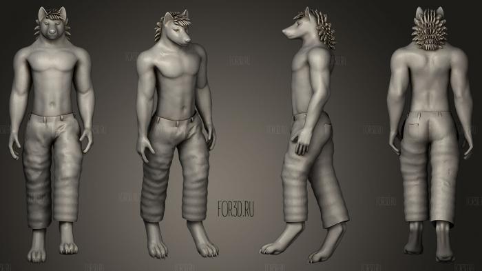 Anthro Wolf25 stl model for CNC